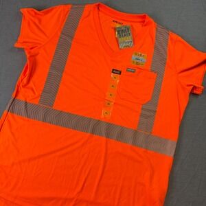 ARIAT REBAR Womens Hi Vis Orange ANSI 2 Moisture Wicking Work Shirt XL NWT